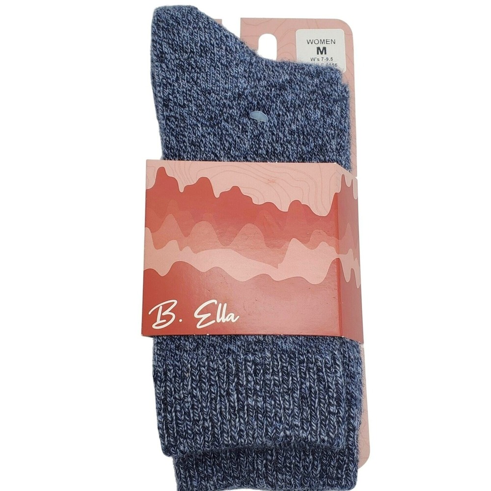 Cashmere Crew Socks Medium Blue Denim Marl B.ella Warm Fall Dress Ankle 7-9.5 M